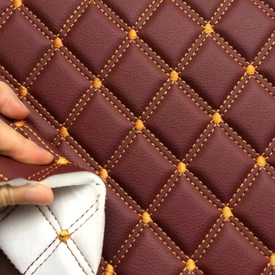 Personnaliser l'épaisseur de la mousse de cuir en PVC avec conception de broderie pour les couvertures de sièges d'auto