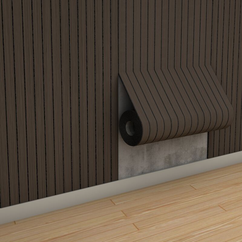 Panneaux mous élastiques imperméables de lamelle de grille de grain en bois de PVC d'IXPE pour le décor d'école