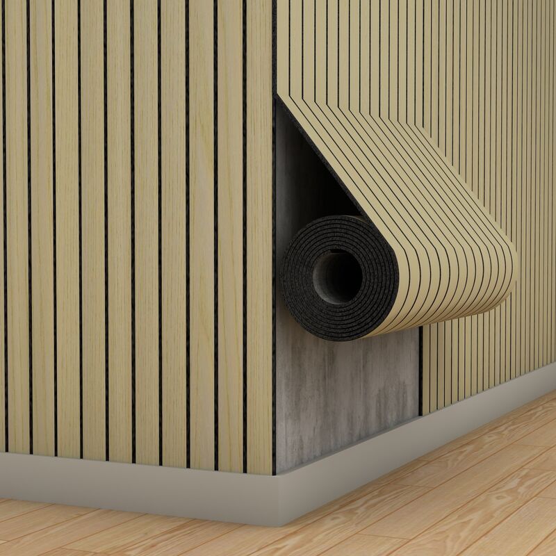 Papier peint en bois flexible ignifuge de panneau de mur de protection de PVC pour la décoration intérieure